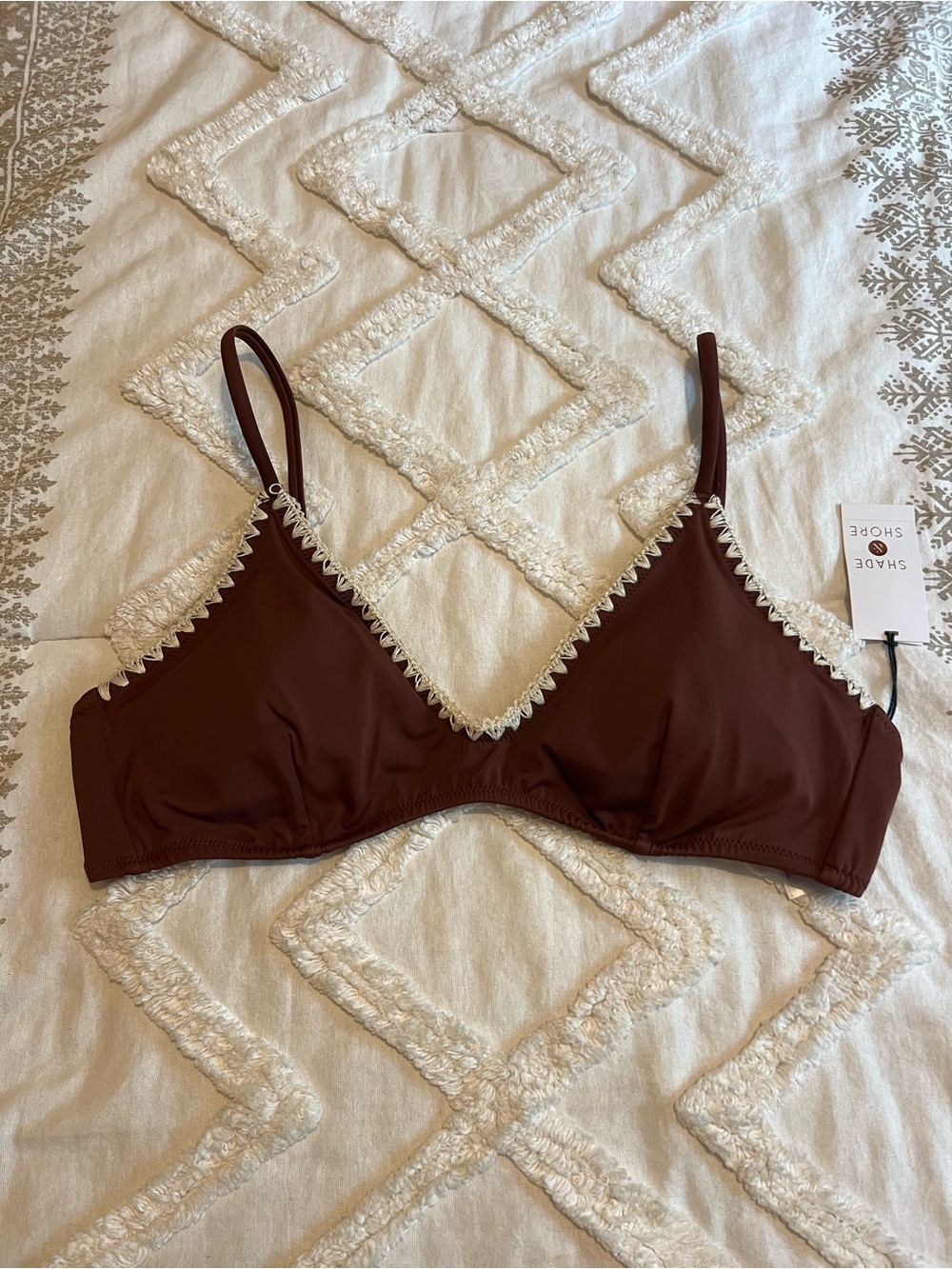 Shade & Shore Boho Bikini Top Size L NWT